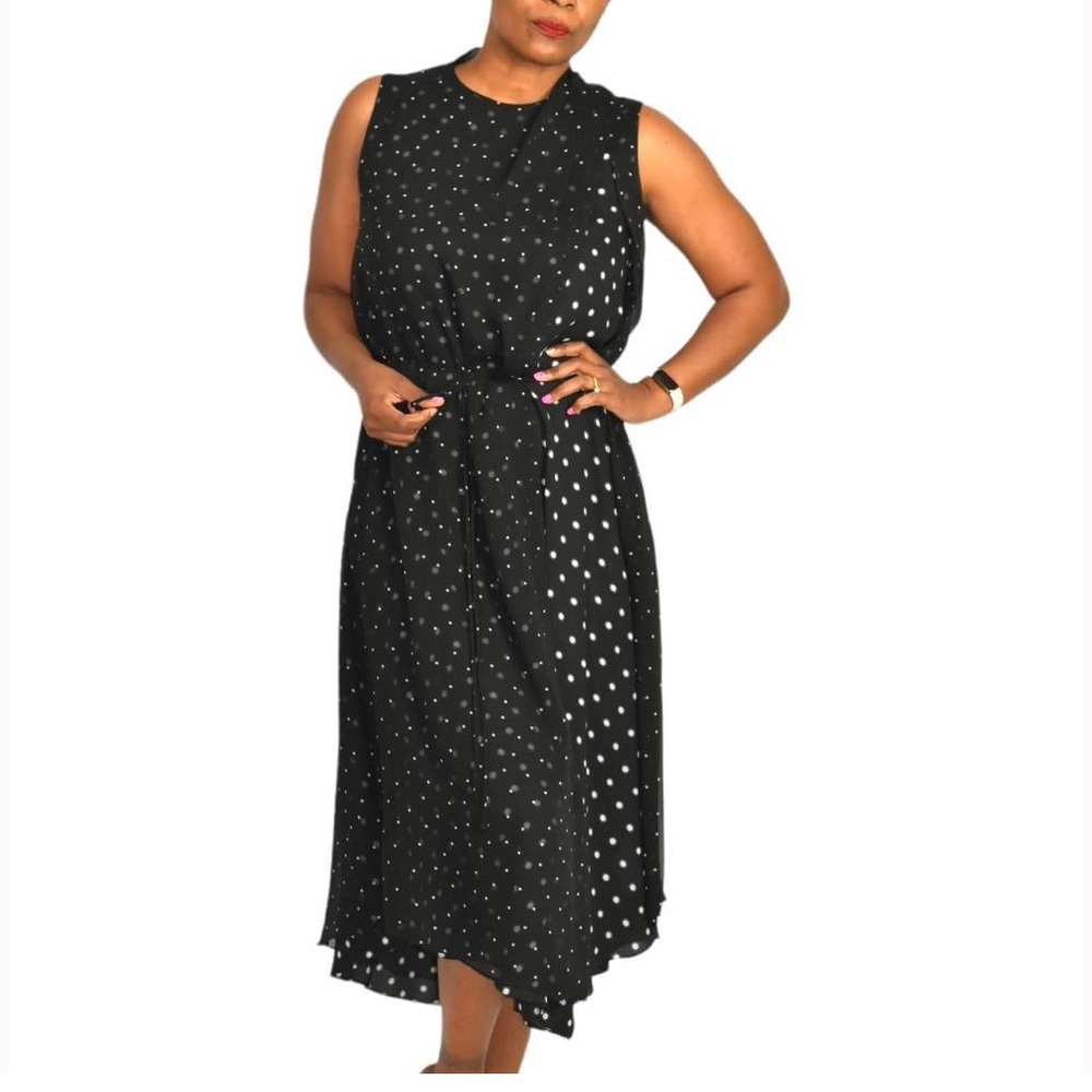 Vince Elegant Black Polka Dot Dress